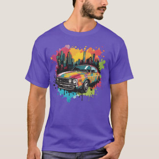 T-shirt Fille rétro de voiture néon Retro Splash