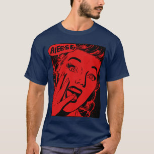 T-shirt Fille rétro effrayante d'Halloween hurle d'horreur