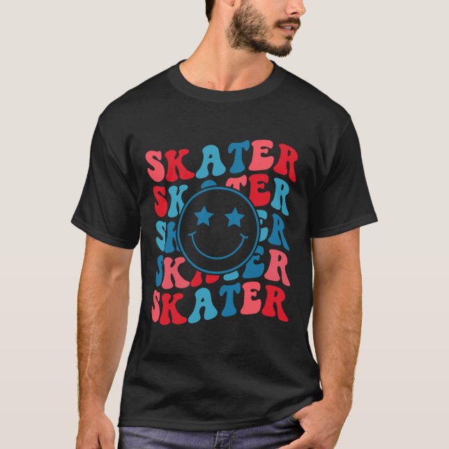 T-shirt Fille Rétro Skateuse Amoureuse du Skateboard Améri (Devant)
