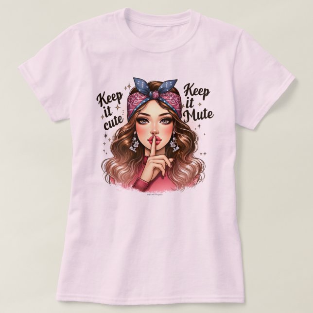 T-shirt fille rétro Witty - Gardez-la mignonne et  (Design devant)