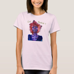 T-shirt fille rose de zombi