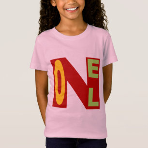 T-shirt fille rose jersey fin DESIGN NOEL