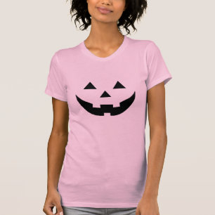 T-shirt Fille rose noir Jack-o'-lantern fun mignon Hallowe