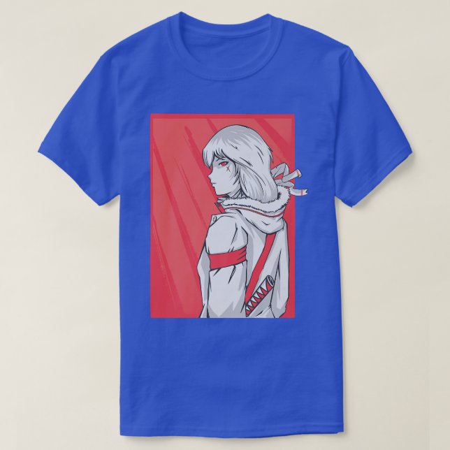 T-shirt Fille Samouraï Anime Manga Japonais Kawaii otaku P (Design devant)