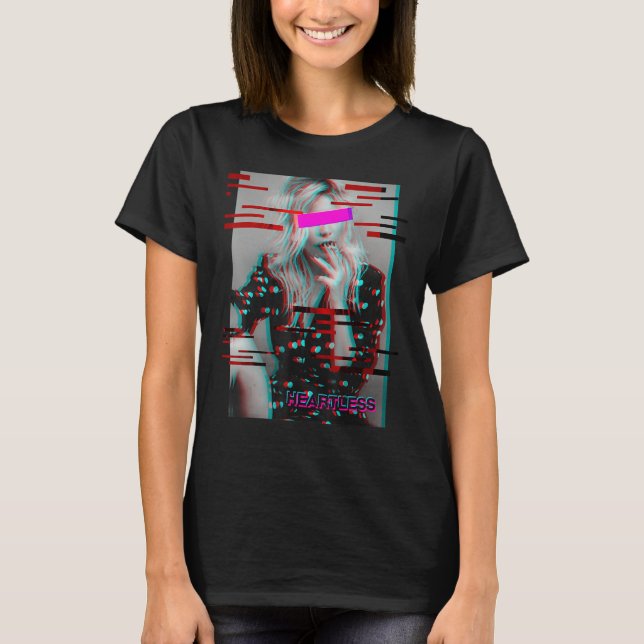 T-shirt Fille sans chauffage Glitch antisocial Style esthé (Devant)