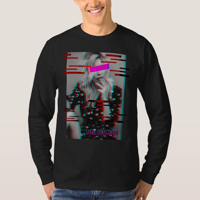 T-shirt Fille sans chauffage Glitch antisocial Style esthé (Devant)