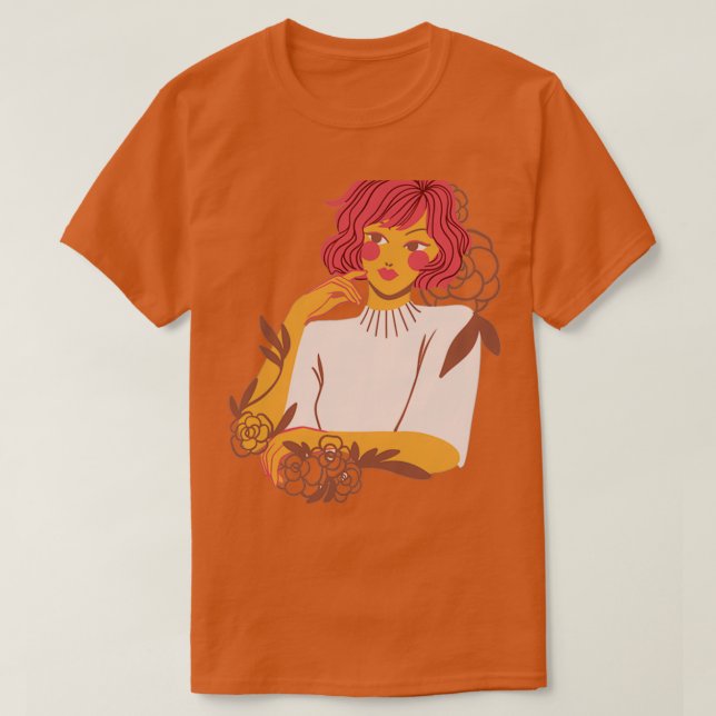 T-shirt Fille sauvage Florale Femme avec Fleurs Redhead 2 (Design devant)