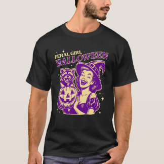 T-shirt Fille sauvageonne drôle sorcière Halloween Raton l