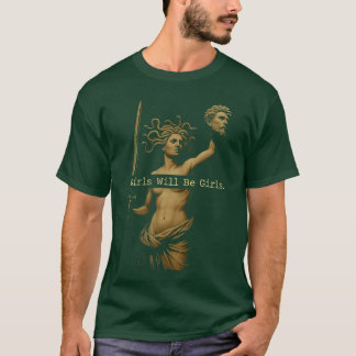 T-shirt Fille sera Filles Vintage Méduse tenant tête Fémin