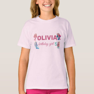 T-shirt Fille Sirène D'Anniversaire 5E