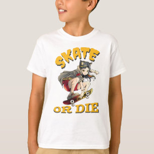 T-shirt Fille Skateuse Skate or die