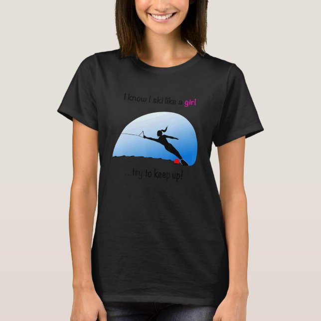 T-shirt Fille Slalom Skier aquatique (Devant)