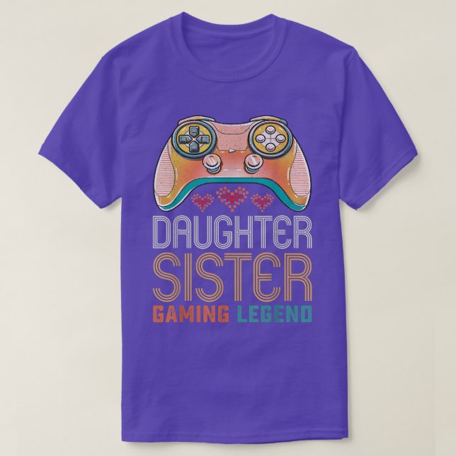 T-shirt Fille Soeur Jeu Légende Joueur Pour Filles Ados (Design devant)