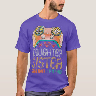 T-shirt Fille Soeur Jeu Légende Joueur Pour Filles Ados