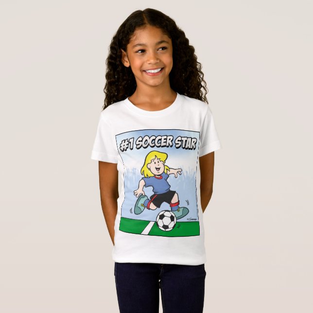 T-Shirt Fille Star Footballeuse (Devant entier)
