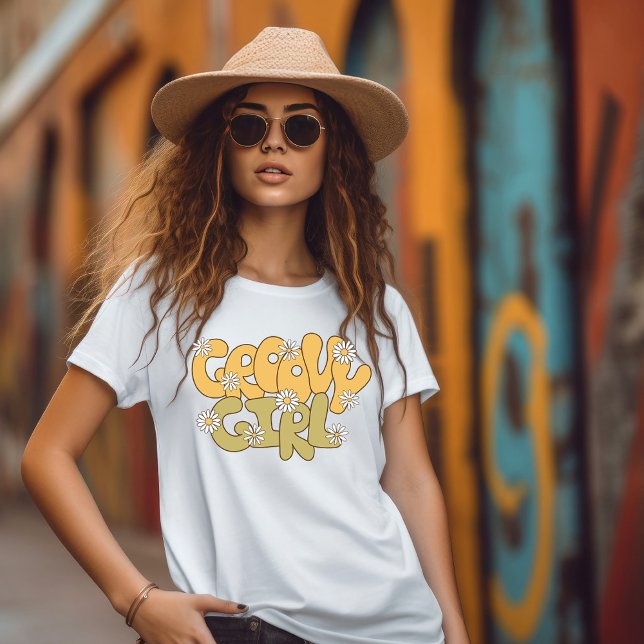 T-shirt Fille super Retro Daisy (Créateur téléchargé)