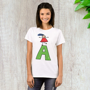 T-shirt Fille Sur La Lettre A