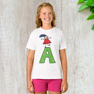 T-shirt Fille Sur La Lettre A