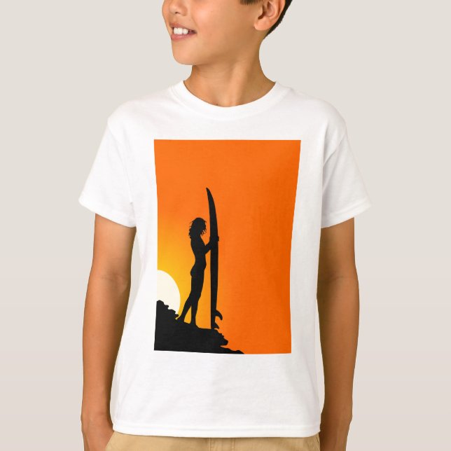 T-shirt Fille surfeuse (Devant)