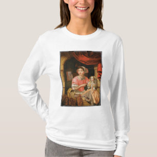 T-shirt Fille tenant une poupée dans un intérieur