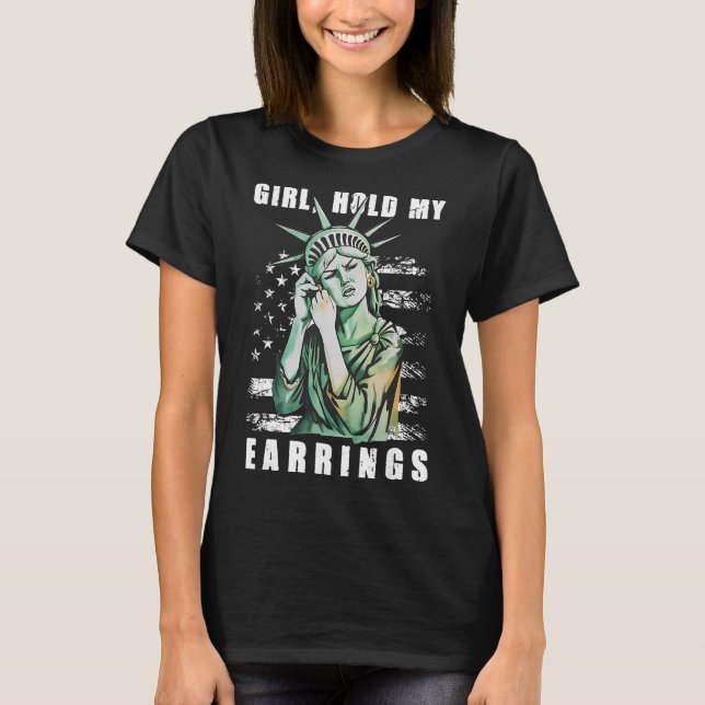 T-shirt Fille Tiens Mon Boucle D'Oreille Mode Combat Statu (Devant)