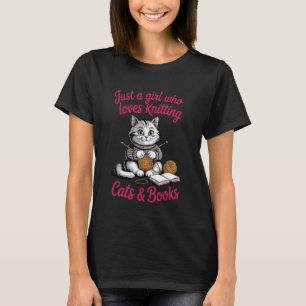 T-shirt Fille Tricotant Chats Livres Couture Crochet Trico