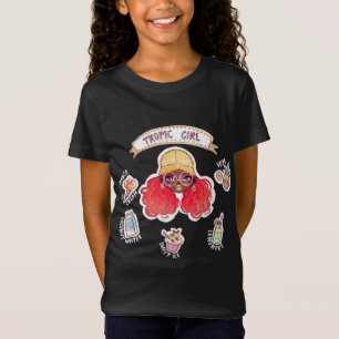 T-Shirt Fille Tropique Avec Mango Crème De Glace Feu D'Eau