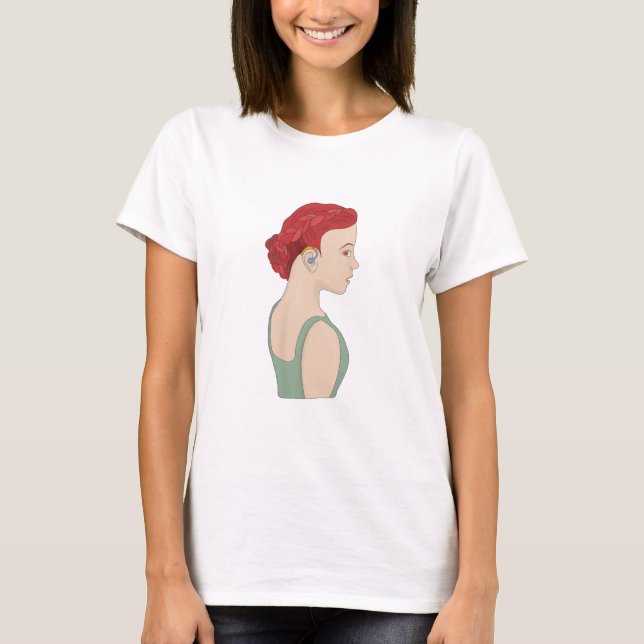 T-shirt Fille utilisant une prothèse auditive (Devant)