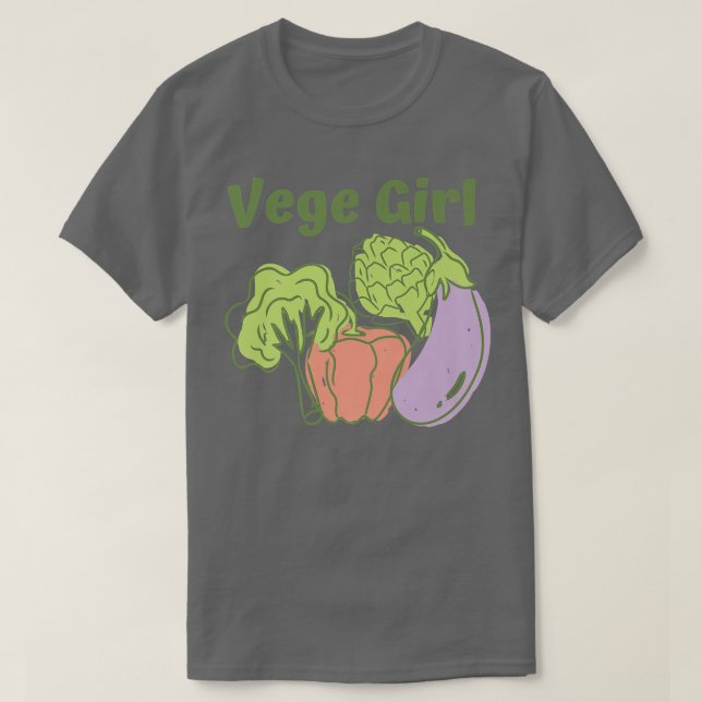 T-shirt Fille végétale, Fille végétarienne, Fille végétale (Design devant)