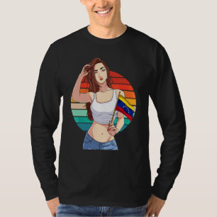 T-shirt Fille vénézuélienne Drapeau Venezuela Fierté vénéz