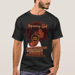 T-shirt Fille Verseau Drôle Pour Femmes Noires Mélanine Af