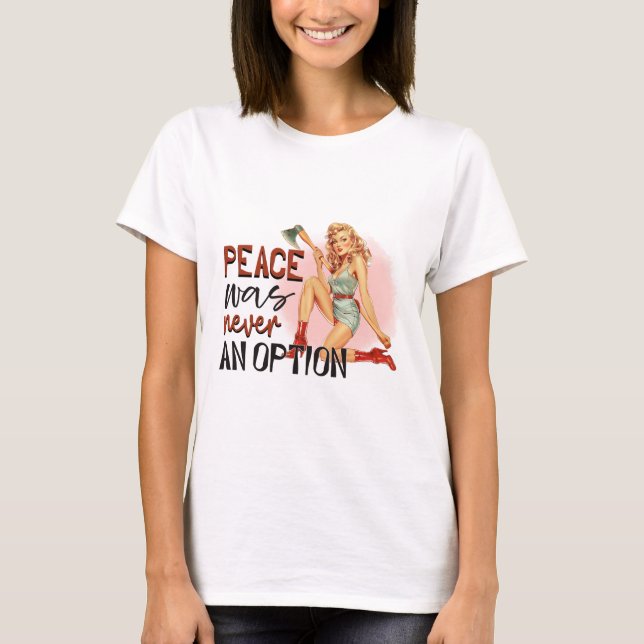 T-shirt "Fille Vintage avec hache (Devant)