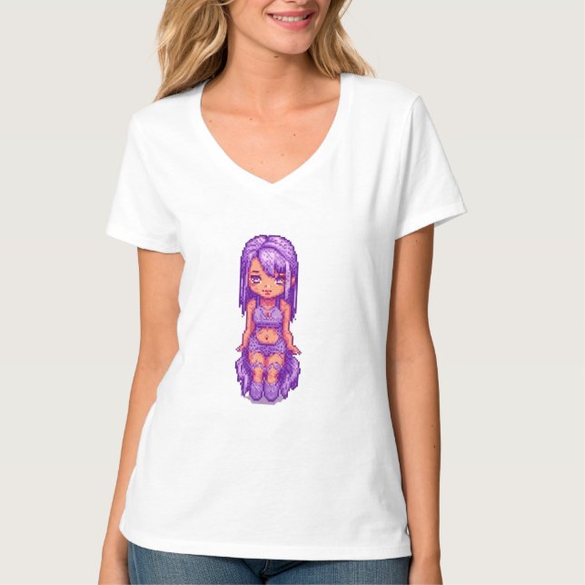 T-shirt Fille violette  (Devant)