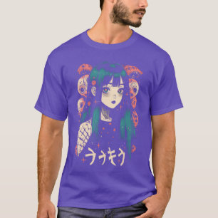 T-shirt Fille Waifu d'anime Démon Goth Grunge Horreur Alt