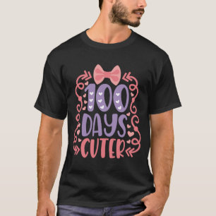 T-shirt Filles 100 Jours D'École Pré K Kinder 100 Jours Cu