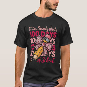T-shirt Filles 100 Jours École Enseignante Coquette Ruban 