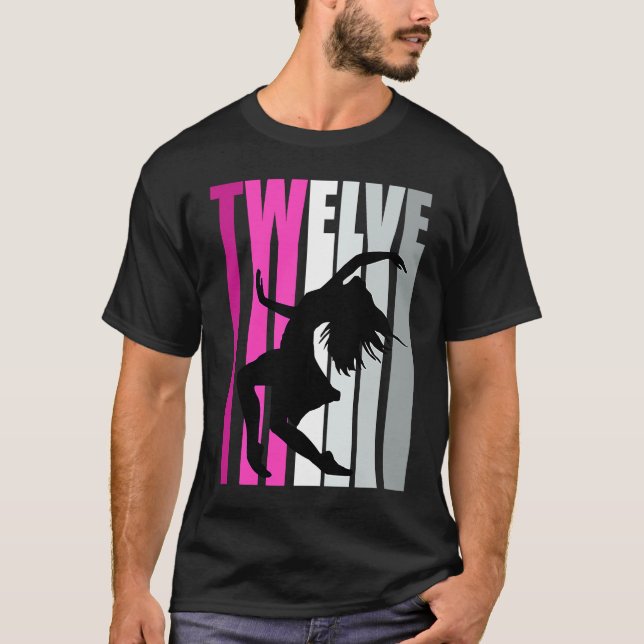 T-shirt Filles 12e Danse Anniversaire Danseur rose Queen E (Devant)