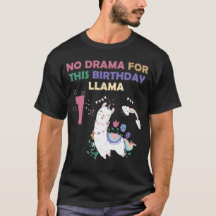 T-shirt Filles 1 an 1e Llama Anniversaire Pas de drame Nai