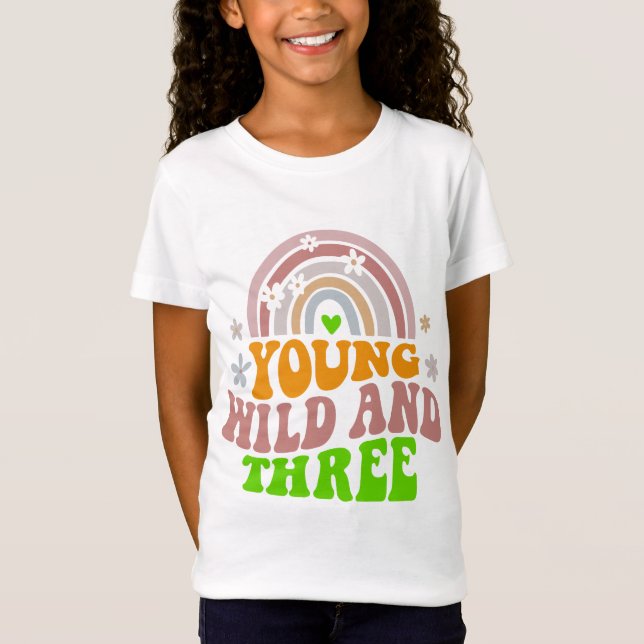 T-Shirt Filles 3e anniversaire Enfants Jeune sauvage et tr (Devant)