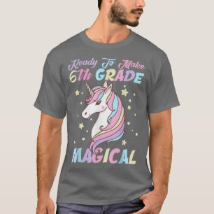 T-shirt Filles 6e année Retour à l'école Magique Unicorne 