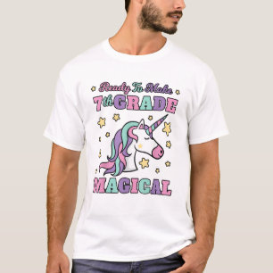 T-shirt Filles 7e année retour à l'école licorne magique G