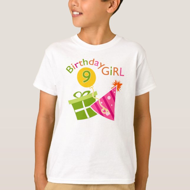 T-shirt Filles 9e anniversaire (Devant)