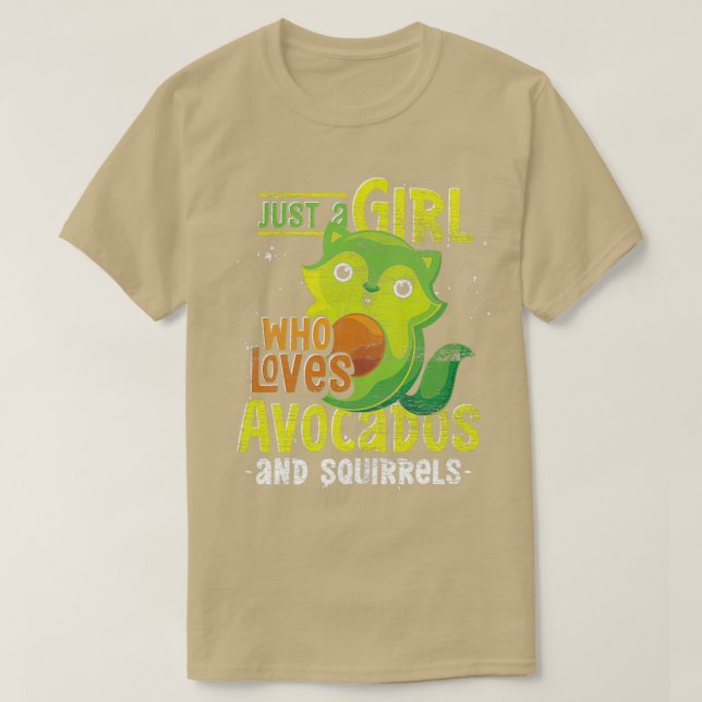 T-shirt Filles Adulte Avocado Femmes Écureuil d'animaux fo (Design devant)