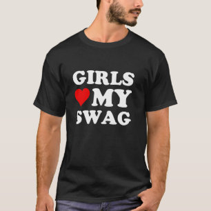 T-shirt Filles Aime Mon Swag Filles Coeur Mon Swag Amusant