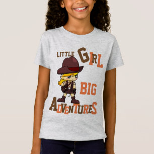 T-Shirt FILLES amour AVENTURES Ajouter un nom Retour Girl 