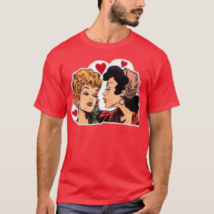 T-shirt Filles amoureuses Oui filles flirtant