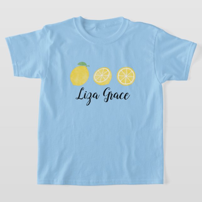 T-shirt Filles Aquarelle Citron Trio (Poser)