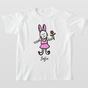 T-shirt filles avec artisanat de lapin original