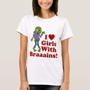 T-shirt Filles avec cerveaux Zombie