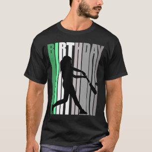 T-shirt Filles Baseball Vert Anniversaire Colorful Vintage